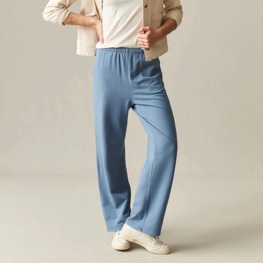 American Giant Women's Modal Fleece Straight Pant Bluefin Size Medium NWOT